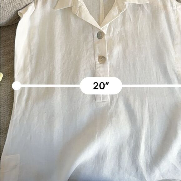 Maruca Novelo Asymmetrical Hem Midi Linen Dress in Ivory S NWOT - Picture 13 of 14